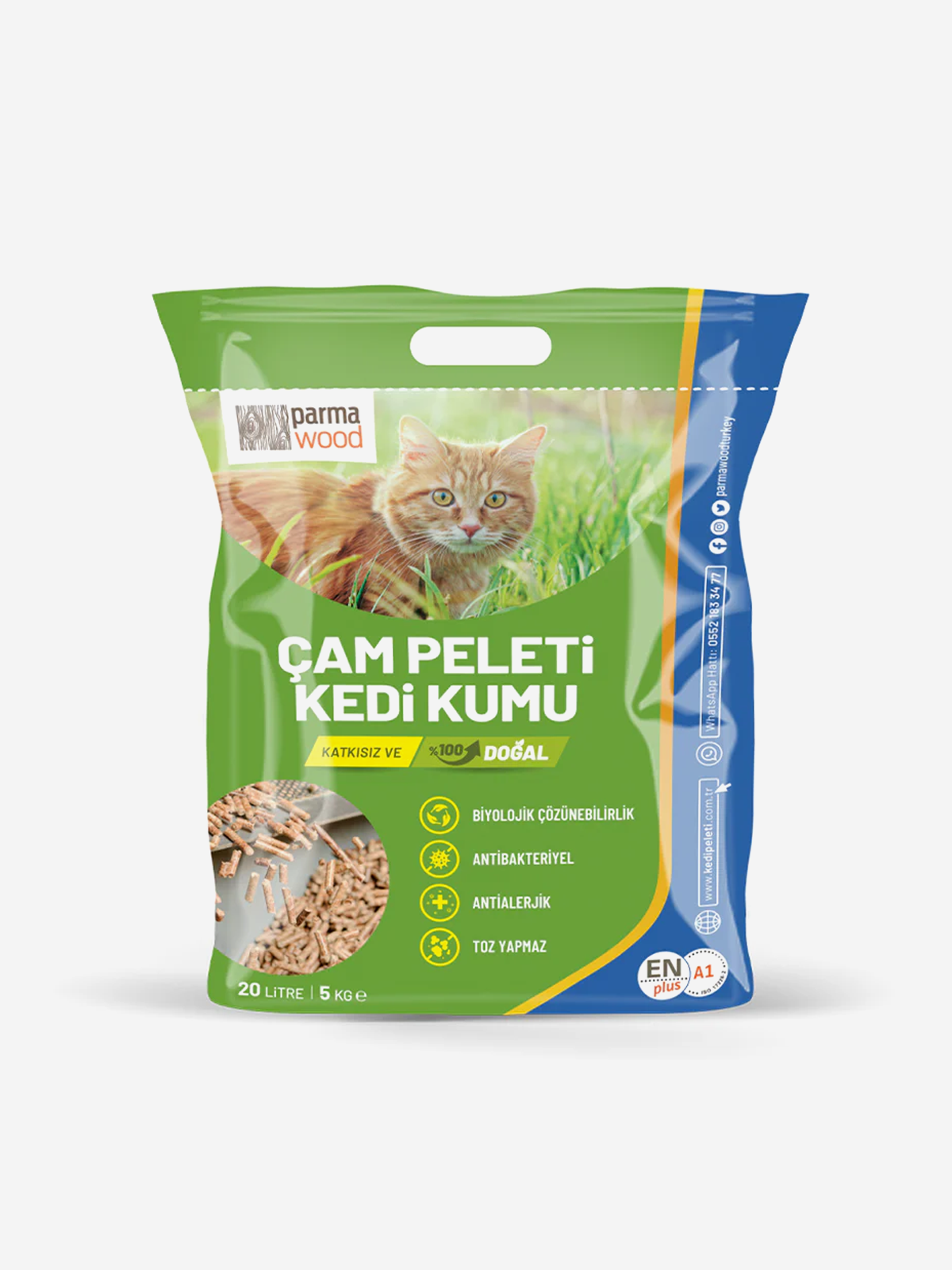 ParmaWood %100 Çam Peleti Kedi Kumu